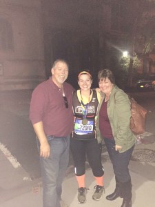 My parents <3 with a MARATHON FINISHER